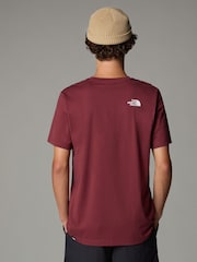 The North Face Burgundy Mens Simple Dome T-Shirt - Image 2 of 3