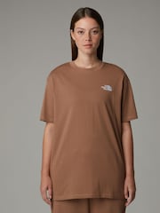 The North Face Brown Oversized Simple Dome 100% Cotton T-Shirt - Image 2 of 4