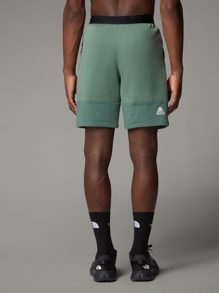 The North Face Green Mens Mountain Athletics Fleece Shorts - Image 2 of 4