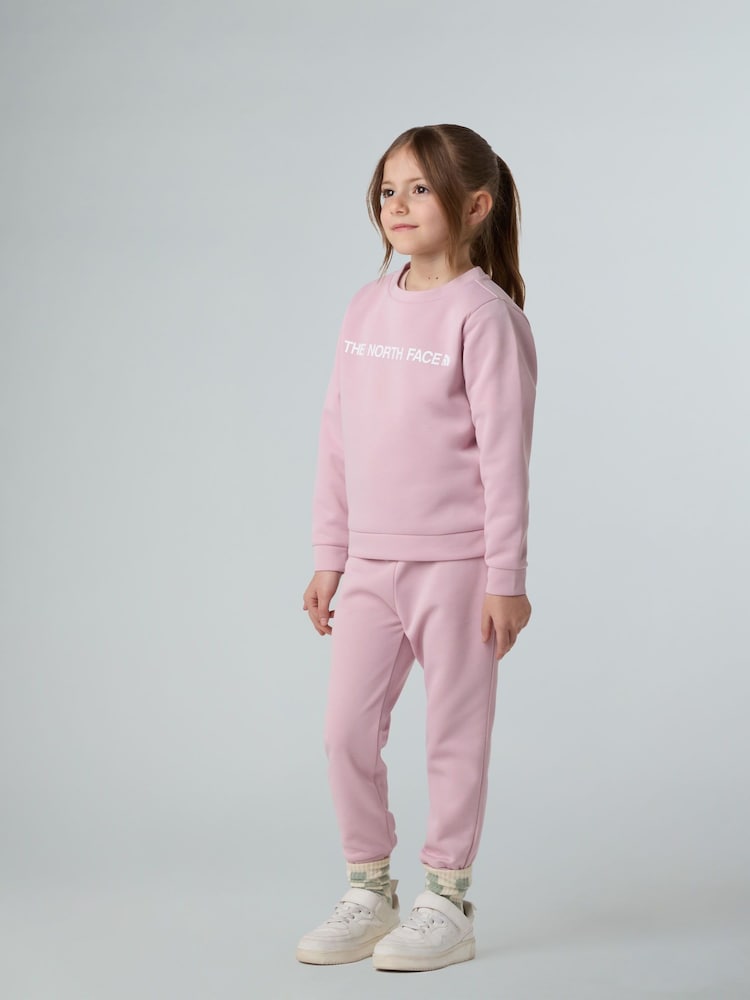 The North Face Pink Girls Poly Sweat Top And Bottoms Set - Image 1 of 7