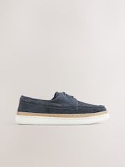 Navy Blue Suede Boat Shoes - Image 2 of 5