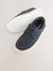 Navy Blue Suede Boat Shoes - Image 5 of 5
