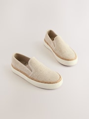Neutral Linen Slip On Shoes - Image 1 of 5