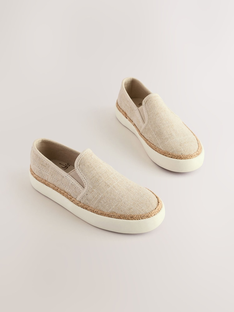 Neutral Linen Slip On Shoes - Image 1 of 5