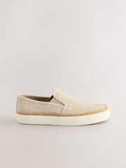 Neutral Linen Slip On Shoes - Image 2 of 5