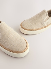 Neutral Linen Slip On Shoes - Image 5 of 5