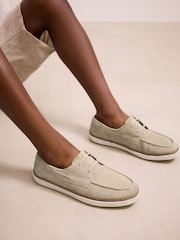 Neutral Suede Boat Shoes - Image 1 of 7