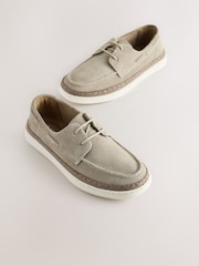 Neutral Suede Boat Shoes - Image 3 of 7