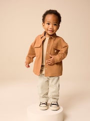 Tan Brown 100% Cotton Jersey Shirt and Joggers Set (3mths-7yrs) - Image 1 of 10