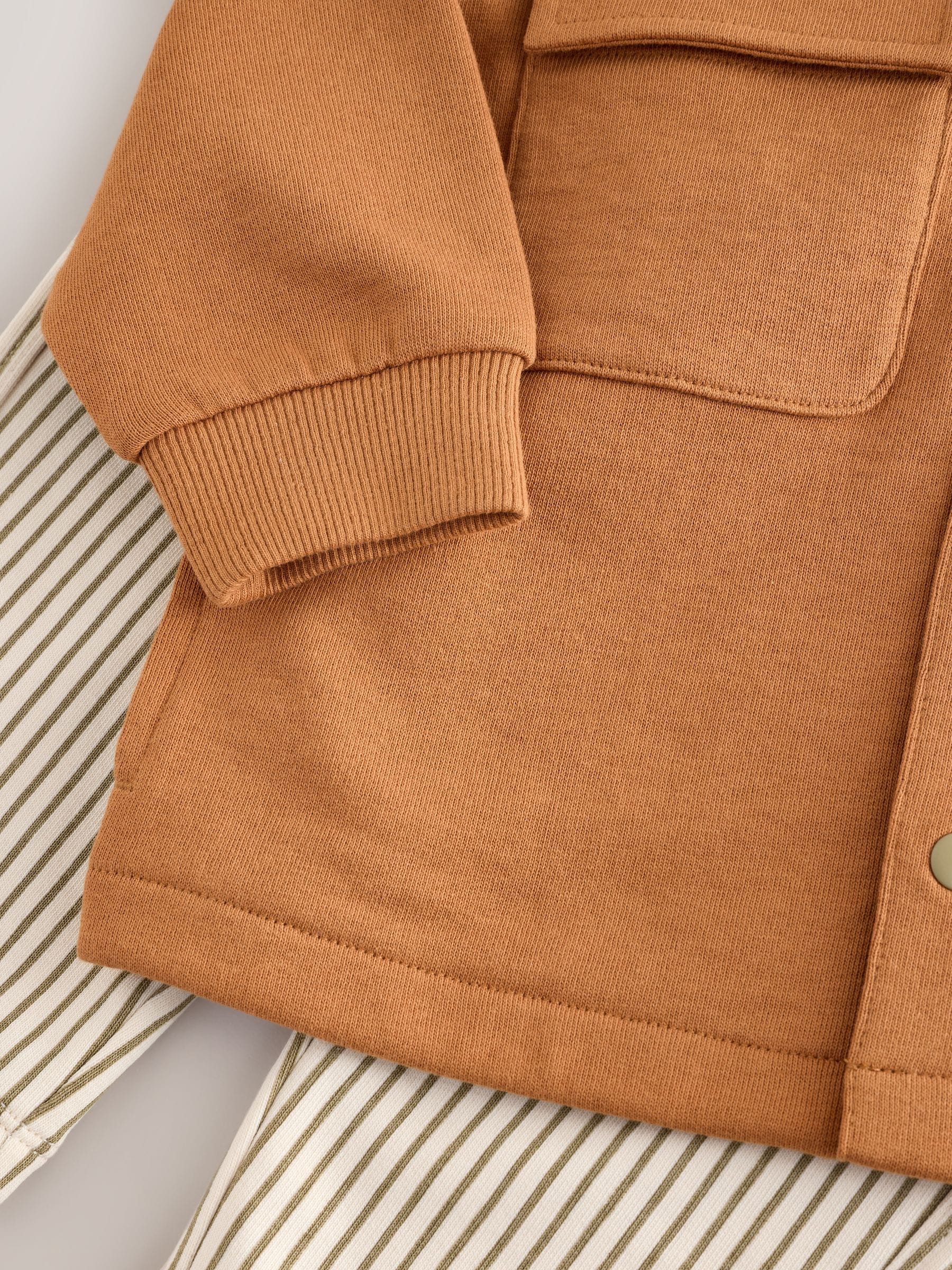 Buy Tan Brown 100% Cotton Jersey Shirt and Joggers Set