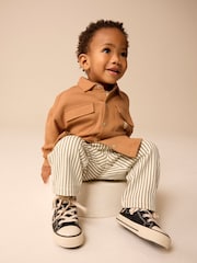 Tan Brown 100% Cotton Jersey Shirt and Joggers Set (3mths-7yrs) - Image 3 of 10