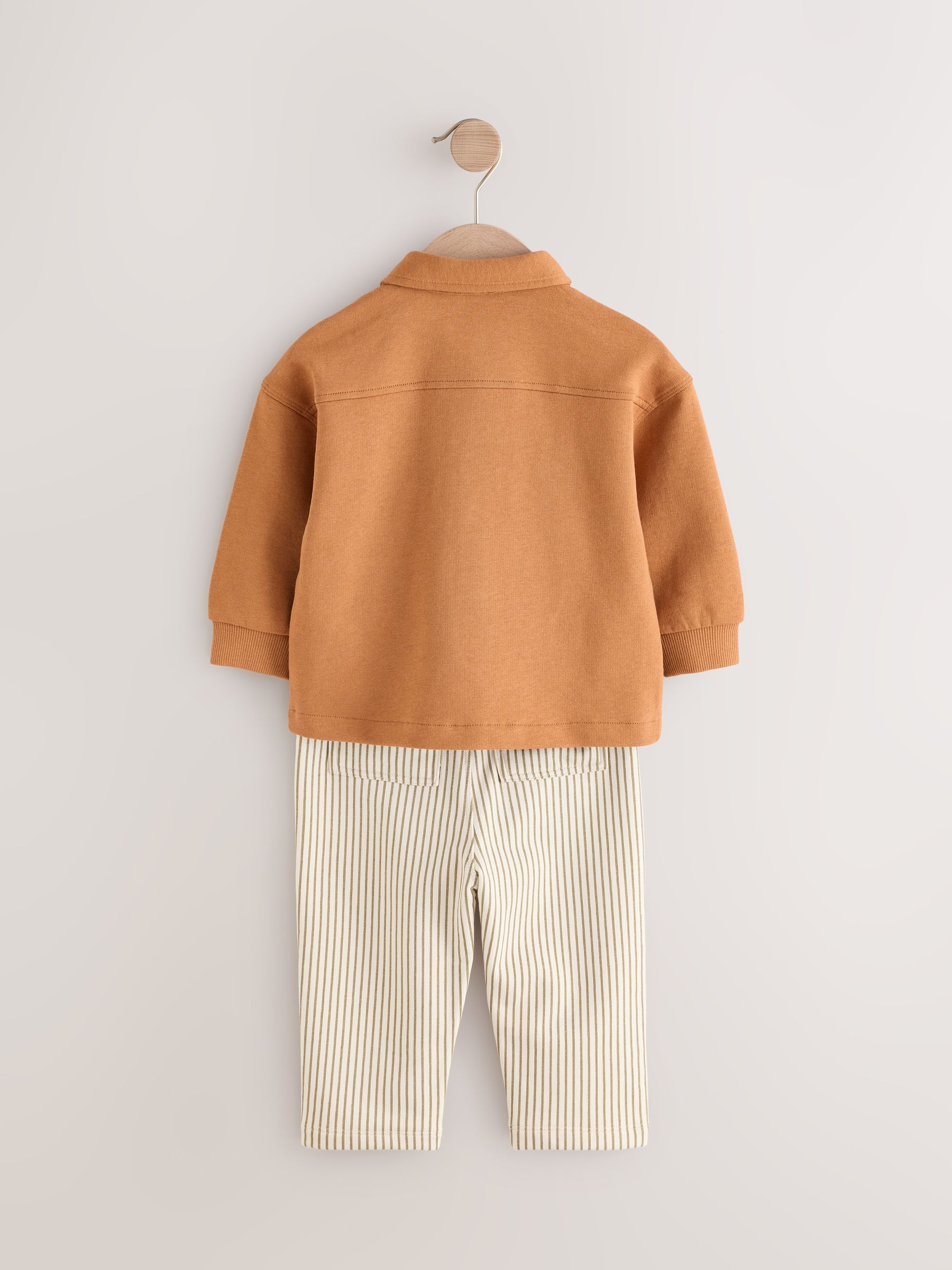 Buy Tan Brown 100% Cotton Jersey Shirt and Joggers Set