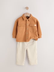 Tan Brown 100% Cotton Jersey Shirt and Joggers Set (3mths-7yrs) - Image 8 of 10