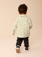Sage Green Checkerboard 100% Cotton Jersey Shirt and Joggers Set (3mths-7yrs) - Image 2 of 11
