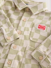 Sage Green Checkerboard 100% Cotton Jersey Shirt and Joggers Set (3mths-7yrs) - Image 7 of 11