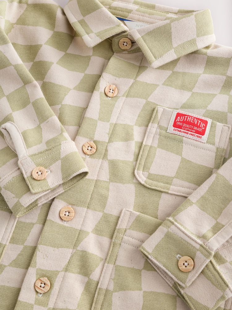Vert sauge Vert Checkerboard - Ensemble 100% chemises en jersey de coton et survêtement (3mois-7ans) - Image 7 of 11