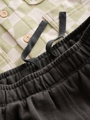 Sage Green Checkerboard 100% Cotton Jersey Shirt and Joggers Set (3mths-7yrs) - Image 8 of 11