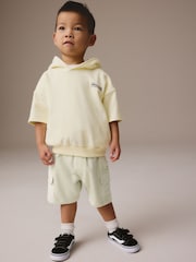 Lime Green Utility 100% Cotton Hoodie and Shorts Set (3mths-7yrs) - Image 1 of 9