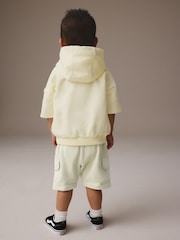 Lime Green Utility 100% Cotton Hoodie and Shorts Set (3mths-7yrs) - Image 3 of 9