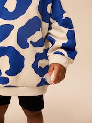 Blue/Black Sweat Top and Cycling Shorts Set (3mths-7yrs) - Image 4 of 4