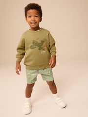 Olive Green Sweatshirt and Shorts Set (3mths-8yrs) - Image 1 of 9