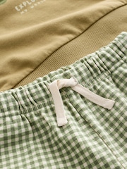 Olive Green Sweatshirt and Shorts Set (3mths-8yrs) - Image 8 of 9