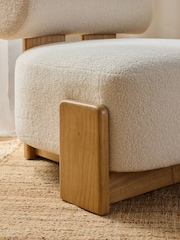 Cosy Boucle Ivory Natural Nellie Accent Chair - Image 2 of 11