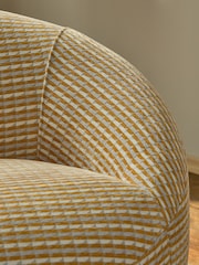 Mini Stripe Geo Ochre Yellow Hague Swivel Accent Chair - Image 2 of 10