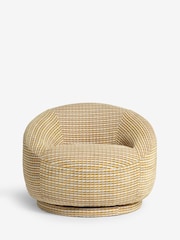 Mini Stripe Geo Ochre Yellow Hague Swivel Accent Chair - Image 3 of 10