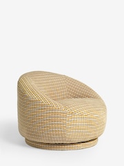 Mini Stripe Geo Ochre Yellow Hague Swivel Accent Chair - Image 6 of 10