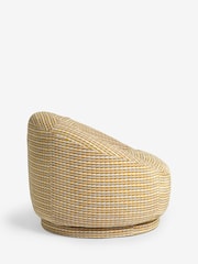 Mini Stripe Geo Ochre Yellow Hague Swivel Accent Chair - Image 7 of 10
