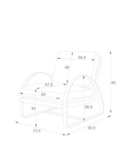 Soft Chenille Oyster Alix Metal Accent Chair - Image 3 of 9