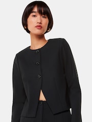 Whistles Black Ponte Anne Button Jacket - Image 4 of 6