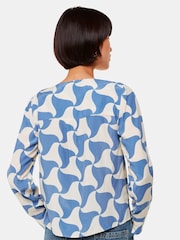 Whistles Blue Spun Triangle Blouse - Image 2 of 5