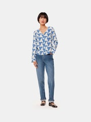 Whistles Blue Spun Triangle Blouse - Image 3 of 5