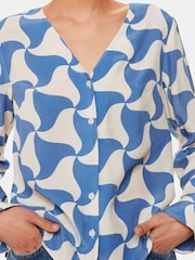 Whistles Blue Spun Triangle Blouse - Image 4 of 5