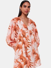 Whistles Pink Honolulu Print Gia Cotton/Linen Mix Dress - Image 1 of 5