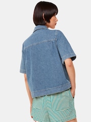 Whistles Green Seaside Stripe Linen Rich Shorts - Image 2 of 5