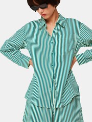 Whistles Green Seaside Stripe Linen Rich Shorts - Image 3 of 5