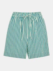 Whistles Green Seaside Stripe Linen Rich Shorts - Image 5 of 5