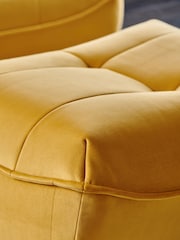 Soft Velvet Ochre Yellow Lucca Footstool - Image 2 of 7