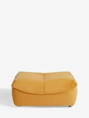 Soft Velvet Ochre Yellow Lucca Footstool - Image 3 of 7