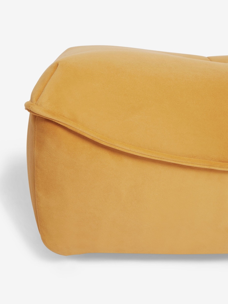 Soft Velvet Ochre Yellow Lucca Footstool - Image 7 of 7