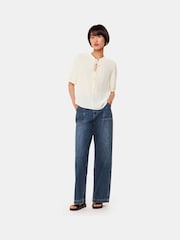 Whistles White Tie Front Jessie Blouse - Image 3 of 5