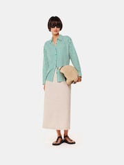 Whistles Green Seaside Stripe Shirt - Image 4 of 5