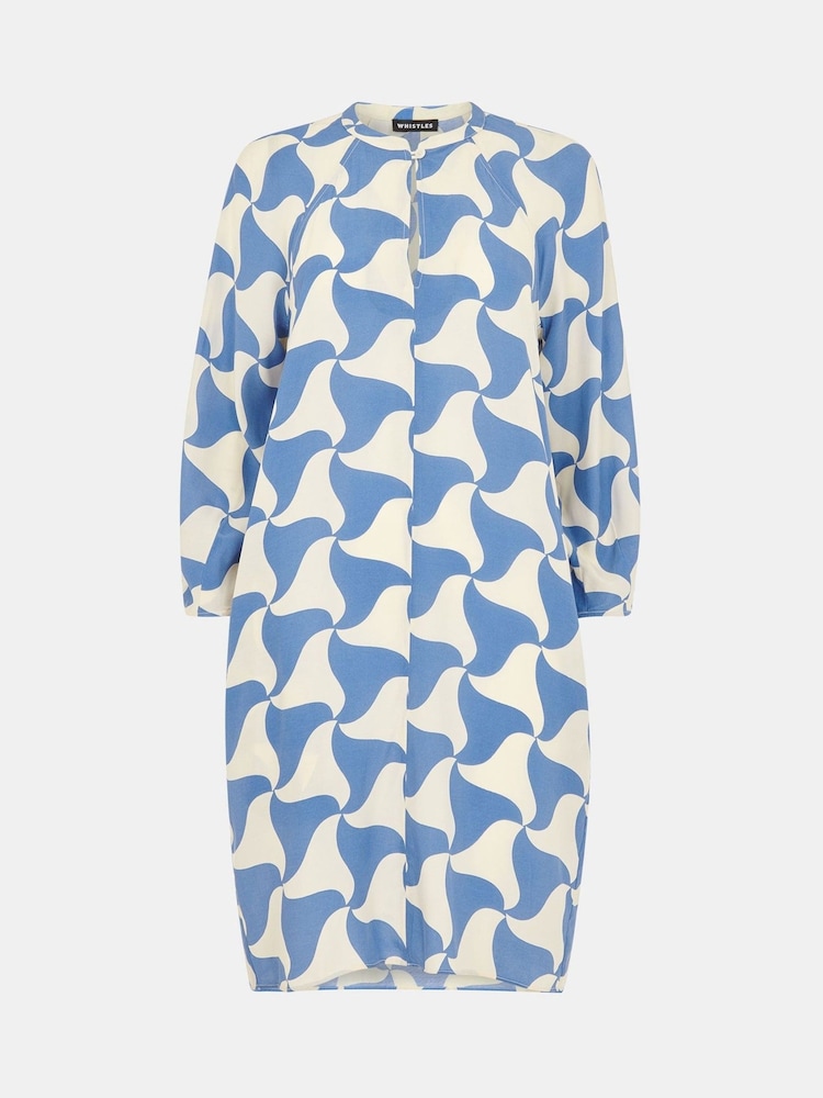 Whistles Blue Spun Triangle Dress - Image 6 of 6 Whistles Blue Spun Triangle Dress - Image 6 of 6