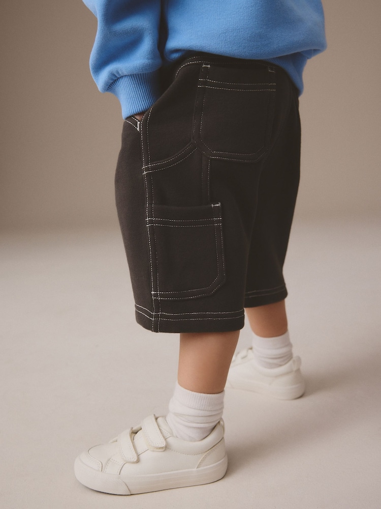 Blue/Grey Sweatshirt and Carpenter Shorts Set (3mths-7yrs) - Image 3 of 10