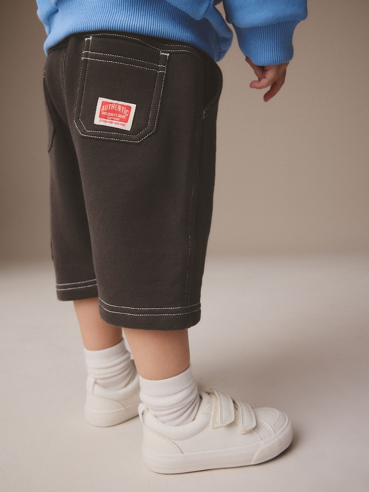 Blue/Grey Sweatshirt and Carpenter Shorts Set (3mths-7yrs) - Image 5 of 10