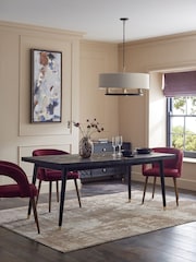 Black Wood Effect Lloyd 6 to 10 Seater Extendable Dining Table - Image 1 of 9