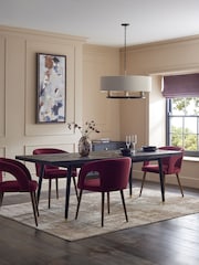 Black Wood Effect Lloyd 6 to 10 Seater Extendable Dining Table - Image 2 of 9